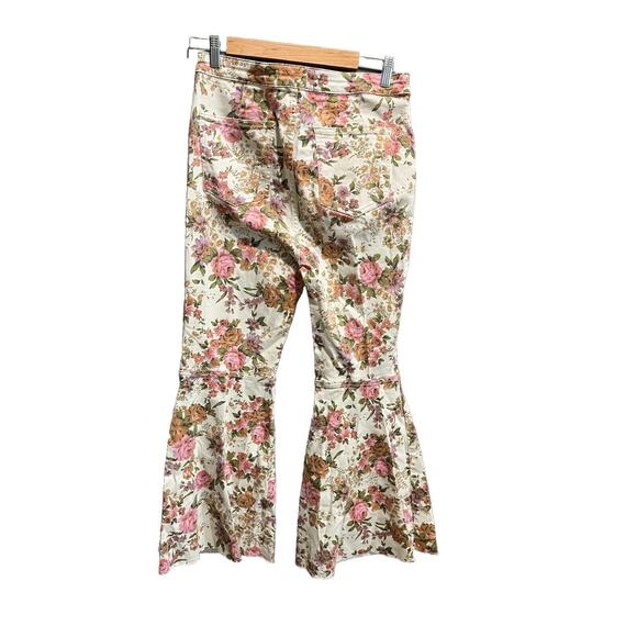 We The Free Pink and White Flare Jeans with Floral Design - Picture 2 of 5